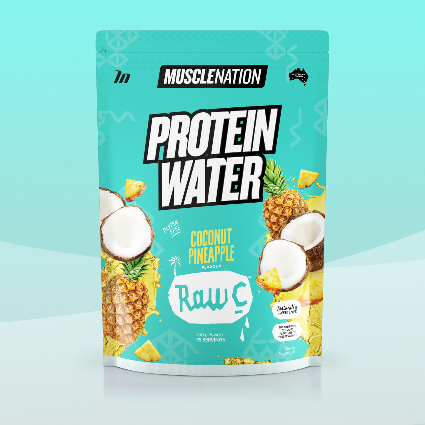 MUSCLE NATION PROTEIN WATER - COCONUT PINEAPPLE