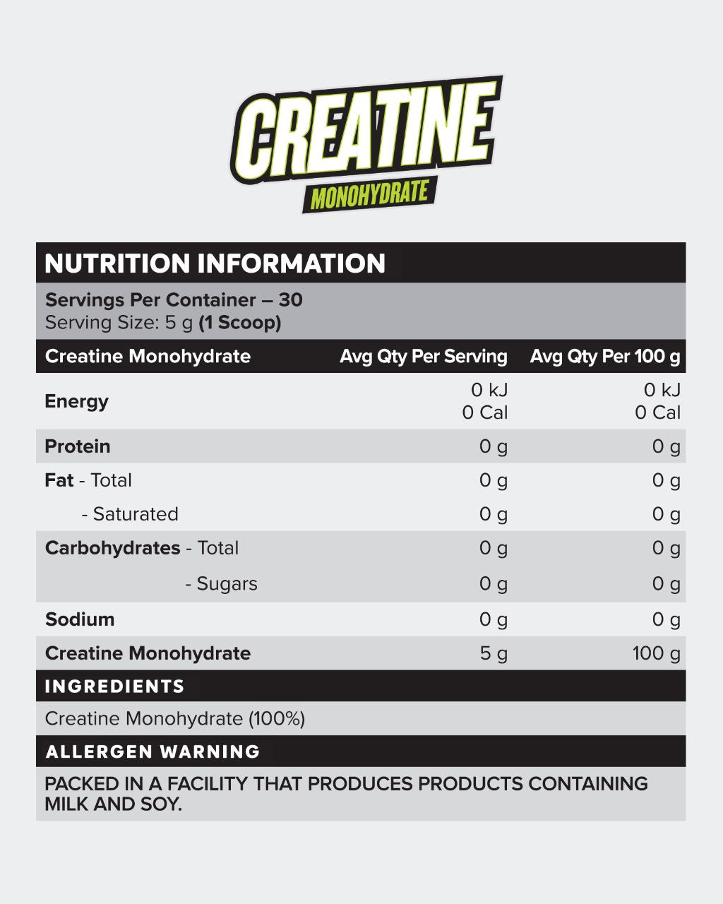 MUSCLE NATION CREATINE - 75 serves